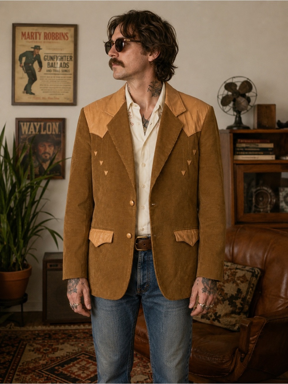 Pioneer Wear Albuquerque USA vintage size 44 men’s corduroy western blazer